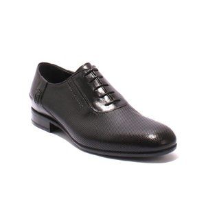 Italian VINICIO CAMERLENGO 8011 Black Leather Lace-Up Classic Shoes